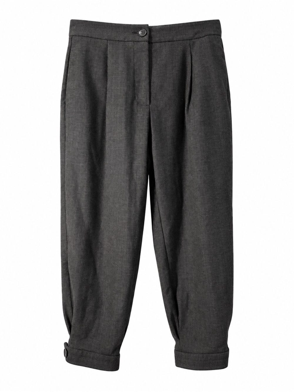 Zara Dark Gray Pleated Tapered Dress Pants